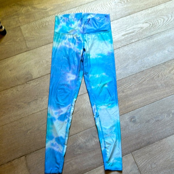 TEEKI HOT PANT FAIRY BATH LEGGINGS BLUE GREEN MEDIUM - Picture 1 of 2